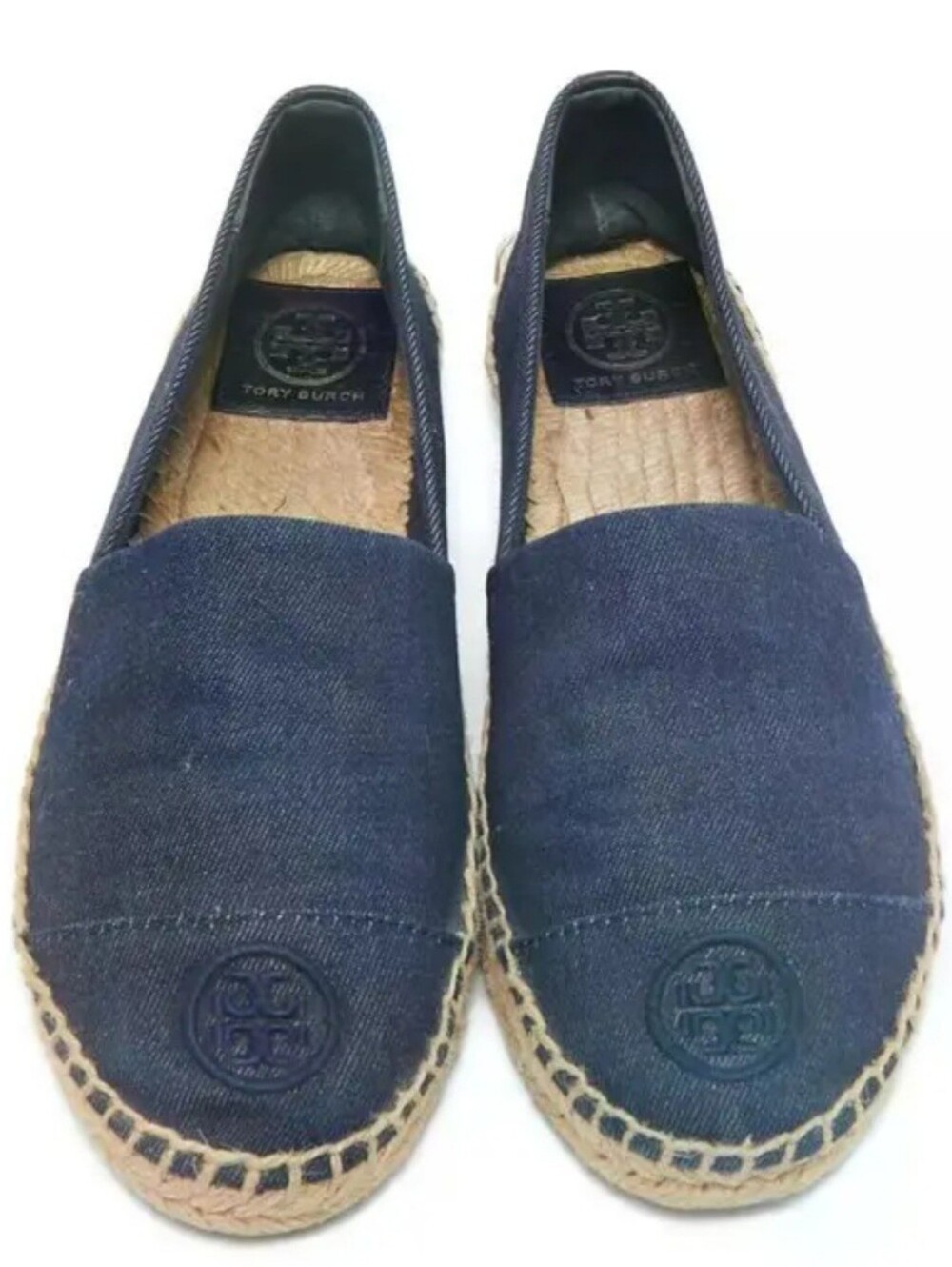 Tory Burch Denim Espadrille Flats. Size 5.5
